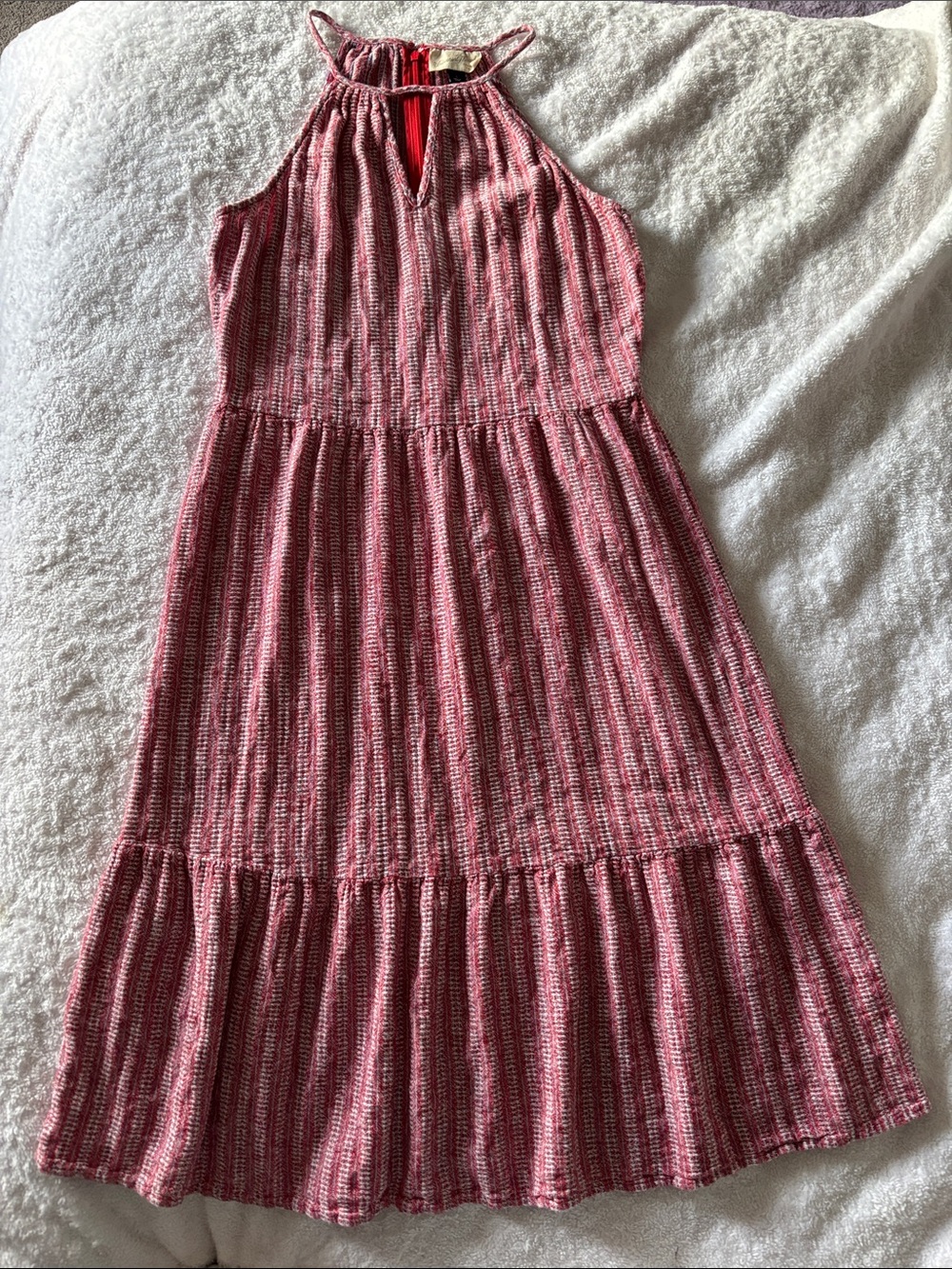 Universal Thread Pink Striped Halter Midi Dress